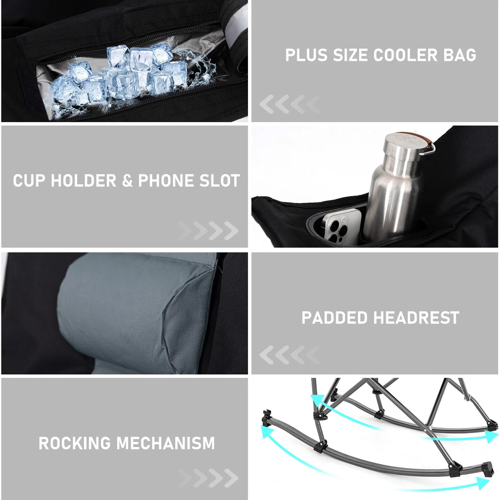 Folding Rocking Camping Chair with Carry Bag H4118