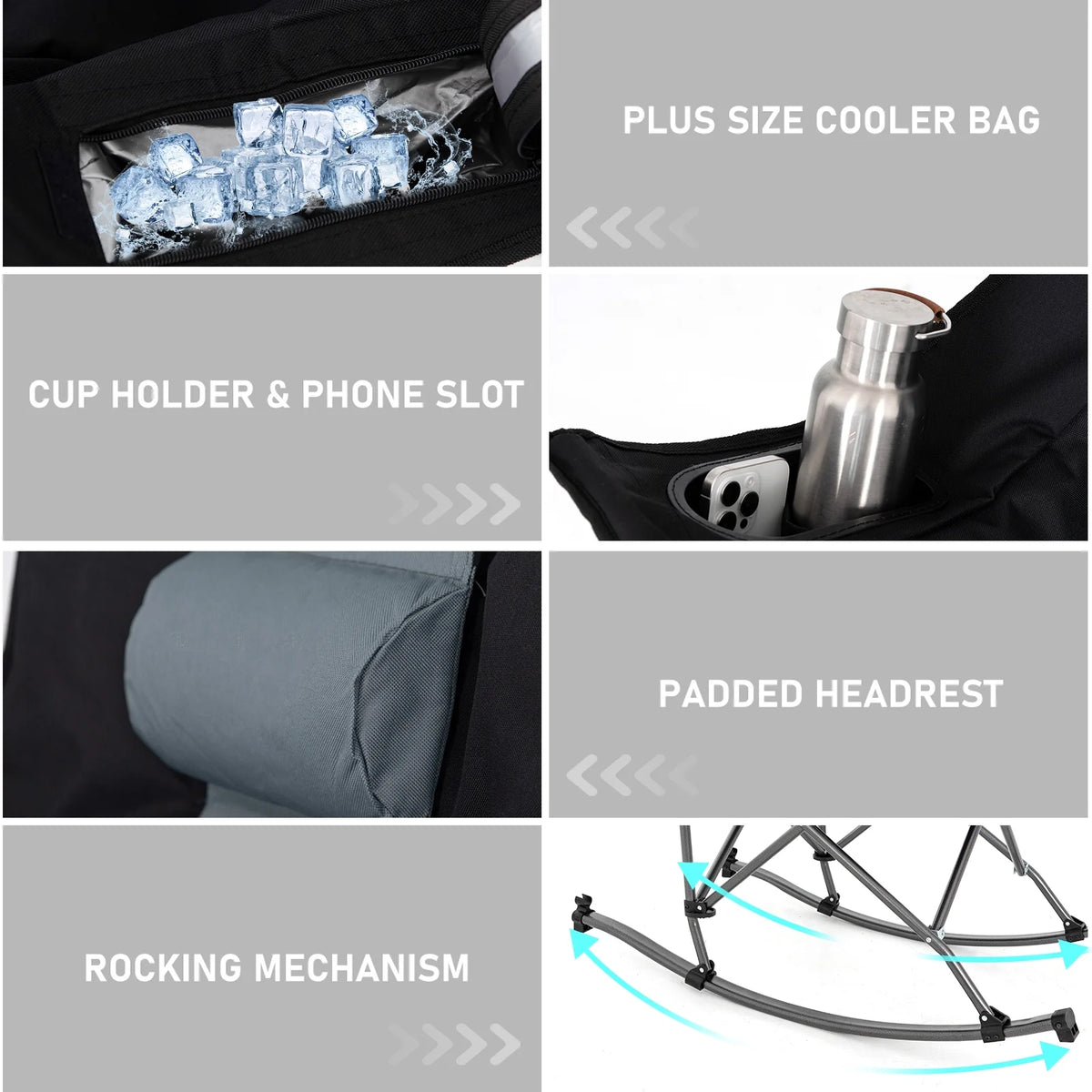 Folding Rocking Camping Chair with Carry Bag H4118