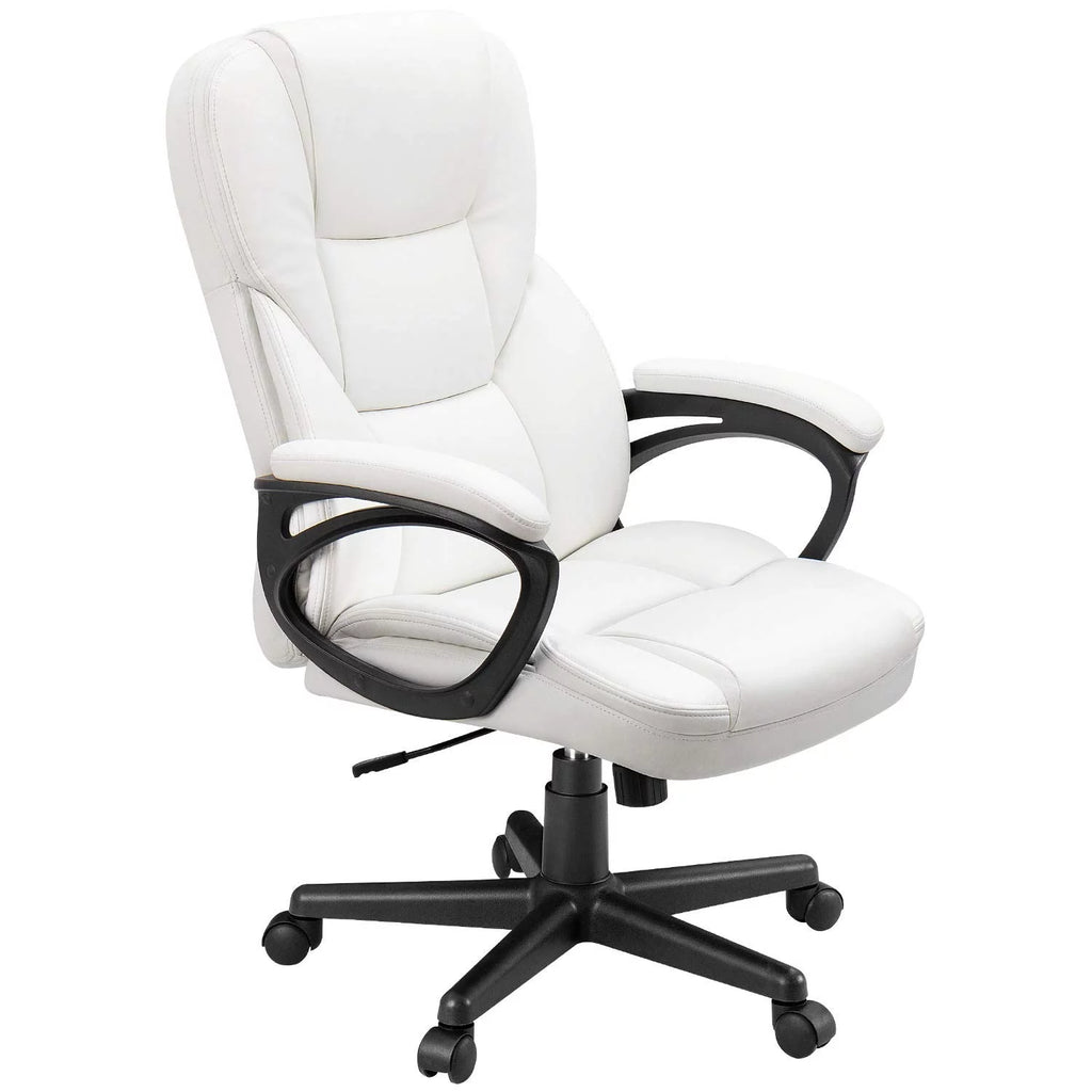 Black Faux Leather High-Back Executive Office Chair with Lumbar Support P869