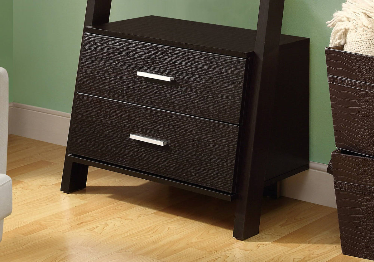 White Particle Board Bookcase with 2 Storage Drawers C444324