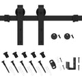 6.6ft Single Mini Sliding Barn Door Hardware Kit Black H7742