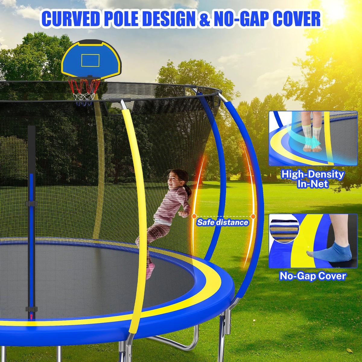 12FT Round Trampoline with Enclosure Net F424404