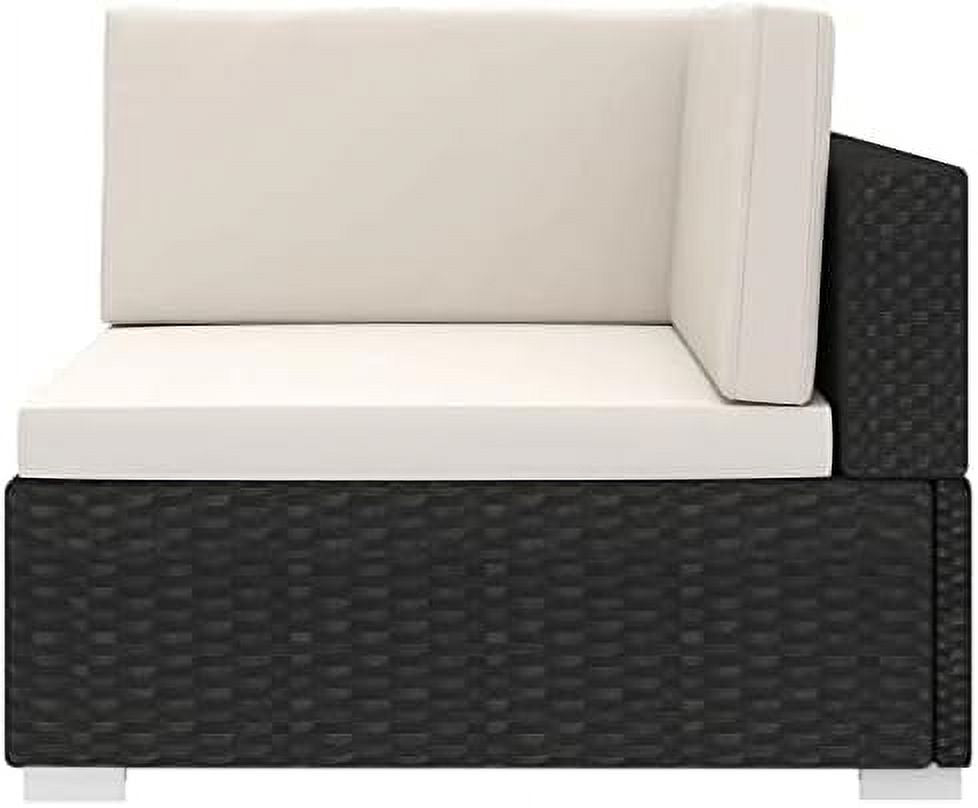 Gray Poly Rattan Sectional Corner Chair with Cushions G237