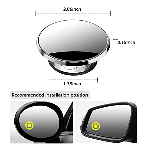 2 Pack Car Blind Spot Mirror with 9D Glass, 360° Adjustable (Black) X2272