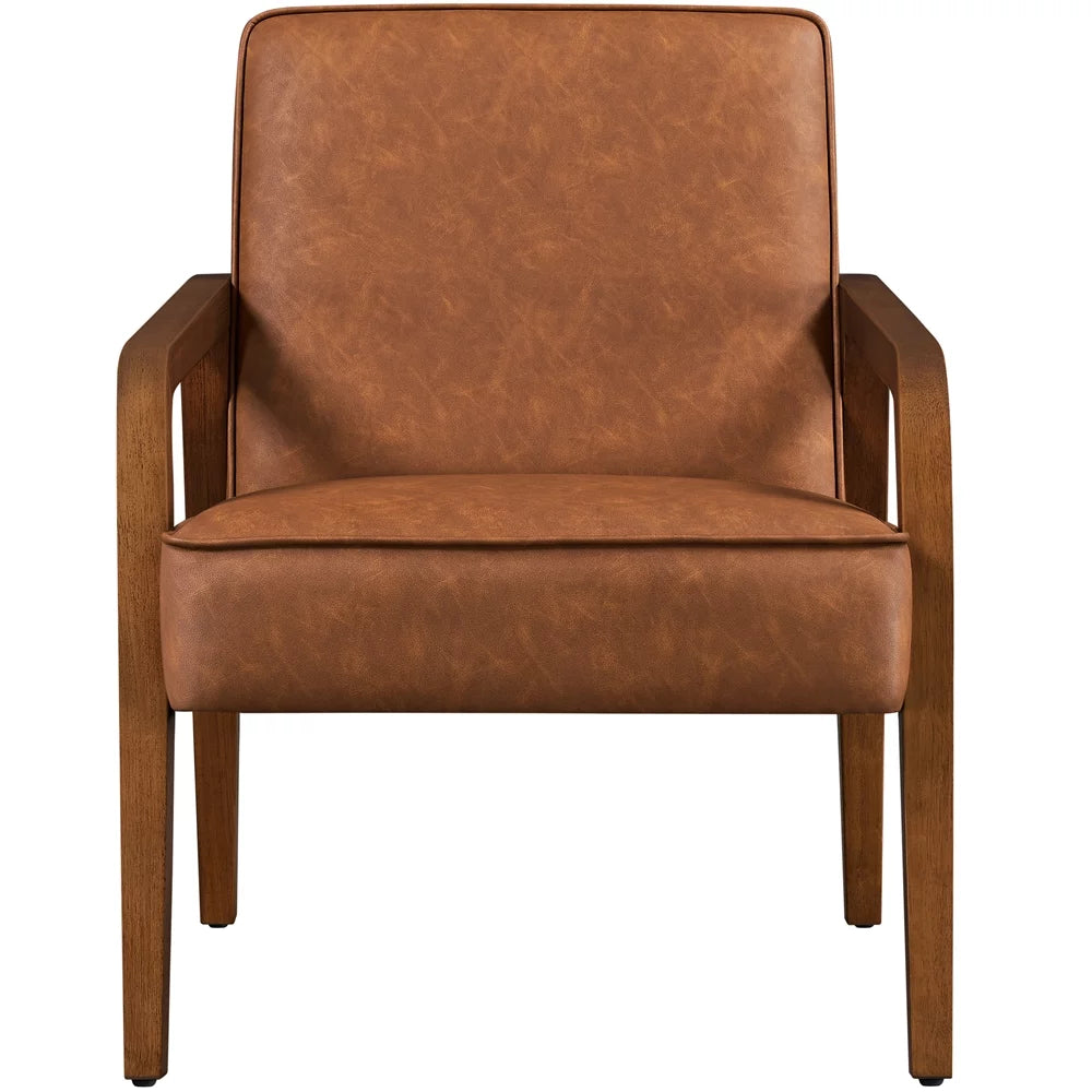 Light Brown Faux Leather Armchair A14784