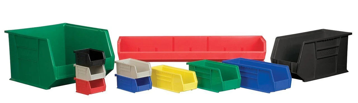 Plastic Storage Stacking Hanging Bin Blue Case of 6 W766