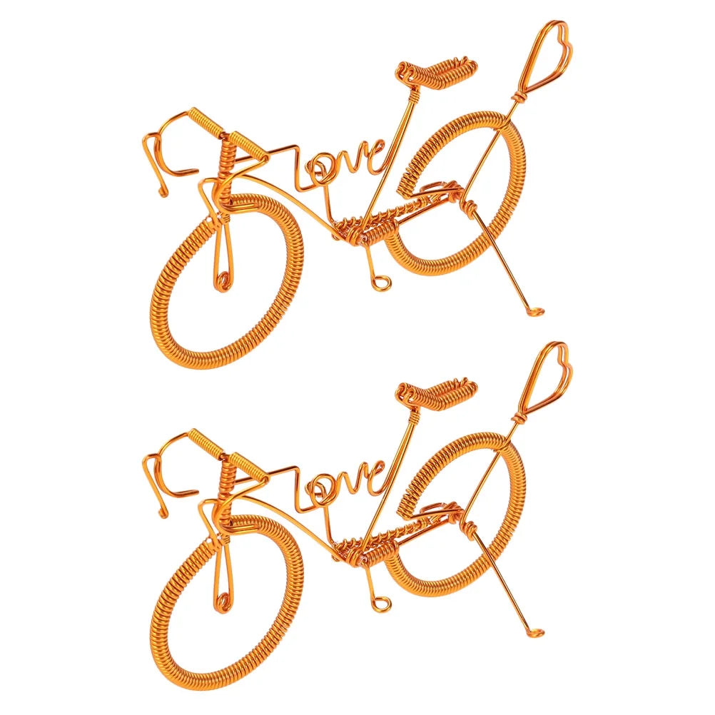 2pcs Metal Bike Model Figurines Home Ornaments D4181