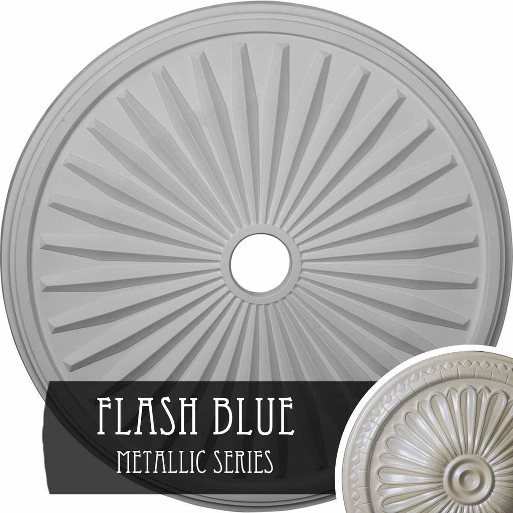 Hand-Painted Flash Blue Ceiling Medallion J3566