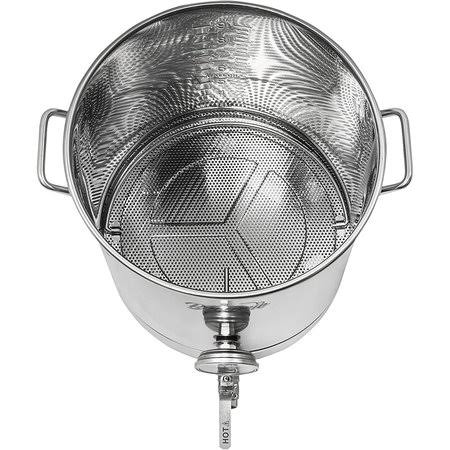 10 Gallon Stainless Steel Home Brew Kettle with False Bottom Thermometer and Ball Valve E734