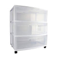 White 3 Drawer Plastic Rolling Storage Cart C298990