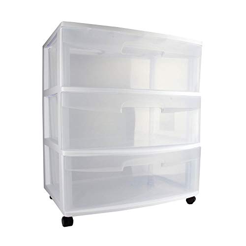 White 3 Drawer Plastic Rolling Storage Cart C298990