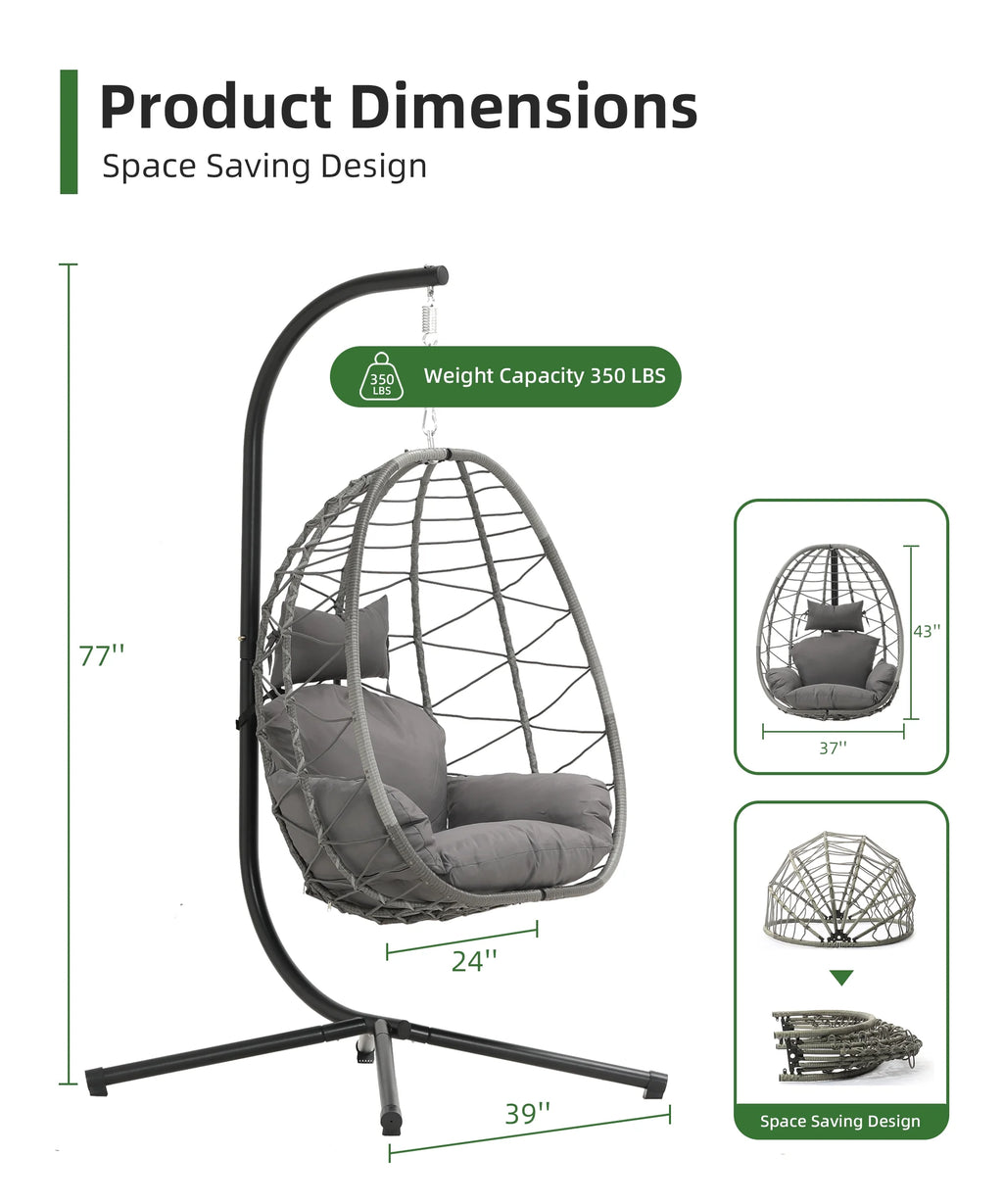 Indoor Outdoor Egg Swing Chair with Soft Cushion C786