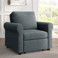 Dark Blue Convertible Sleeper Chair Bed P742563