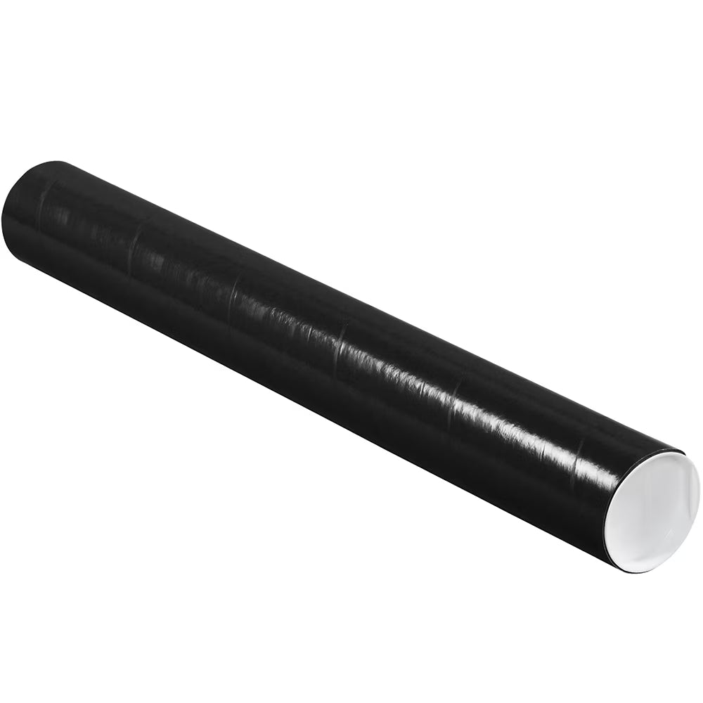 Mailing Tubes with Caps, 3x24, Black, 24/CS S126