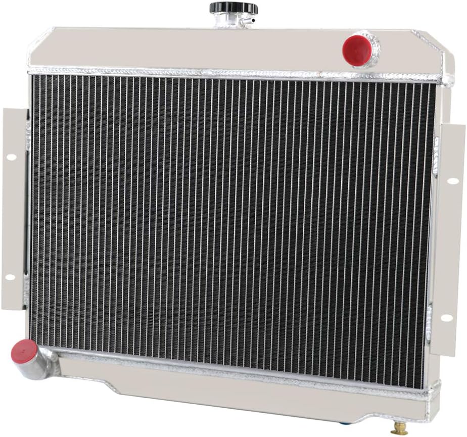 3 Row Core Aluminum Radiator with 2 x 12" Fans and Thermostat Relay Wire Kit for Jeep CJ5 CJ6 CJ7 Scrambler G3047