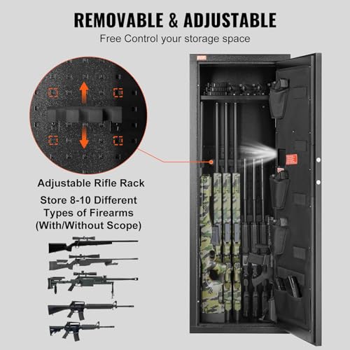 Tall Gun Storage Cabinet with Lock & Digital Keypad and Removable Shelf E7630