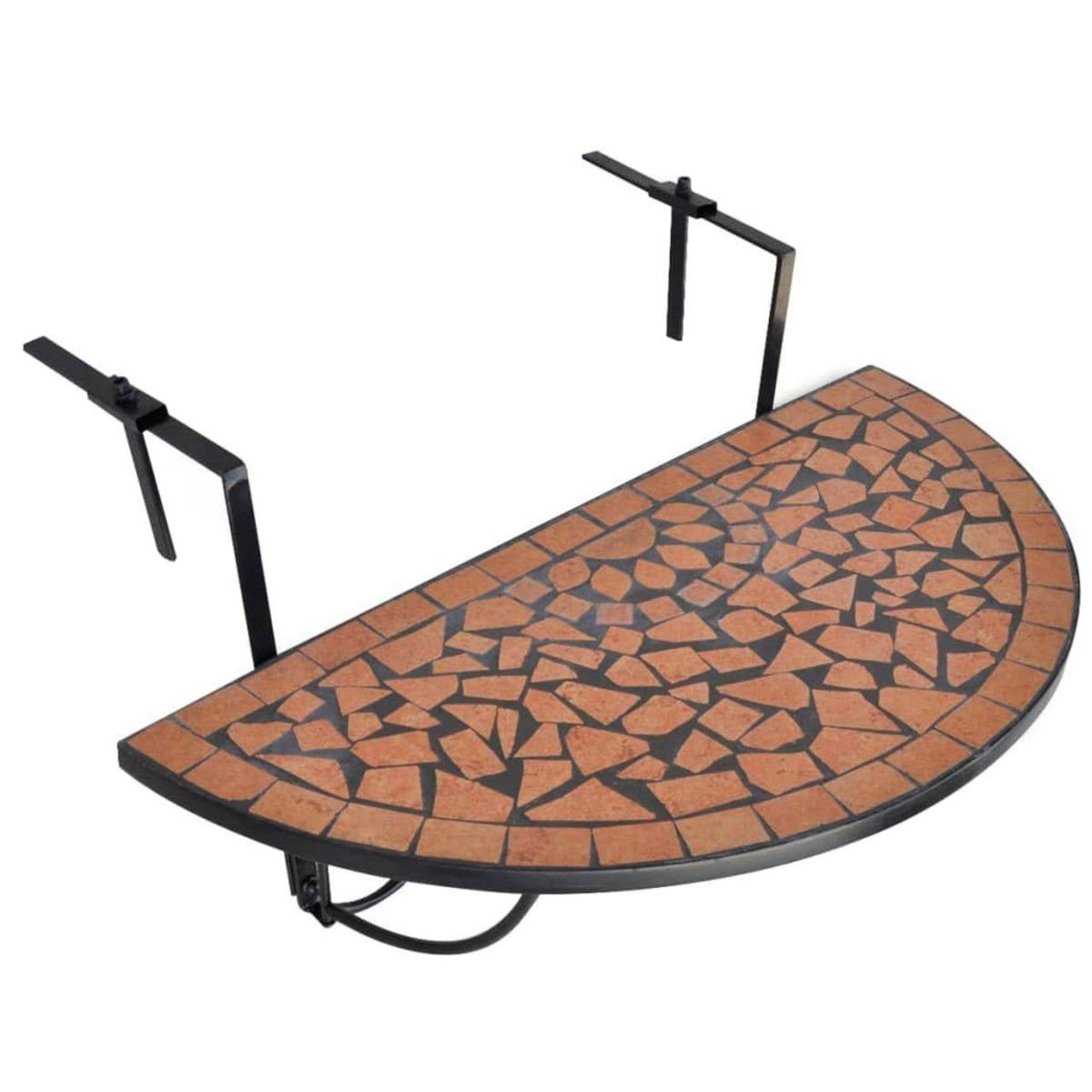Mosaic Balcony Table Hanging Semi-Circular Terracotta Y21528