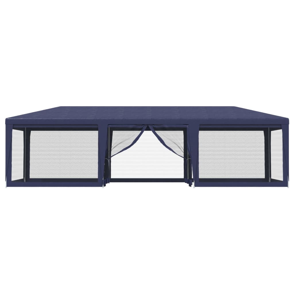 Party Tent with 8 Mesh Sidewalls Blue 29.5'x13.1' HDPE V440