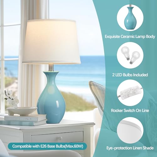 Ceramic Table Lamp Set of 2 White H959