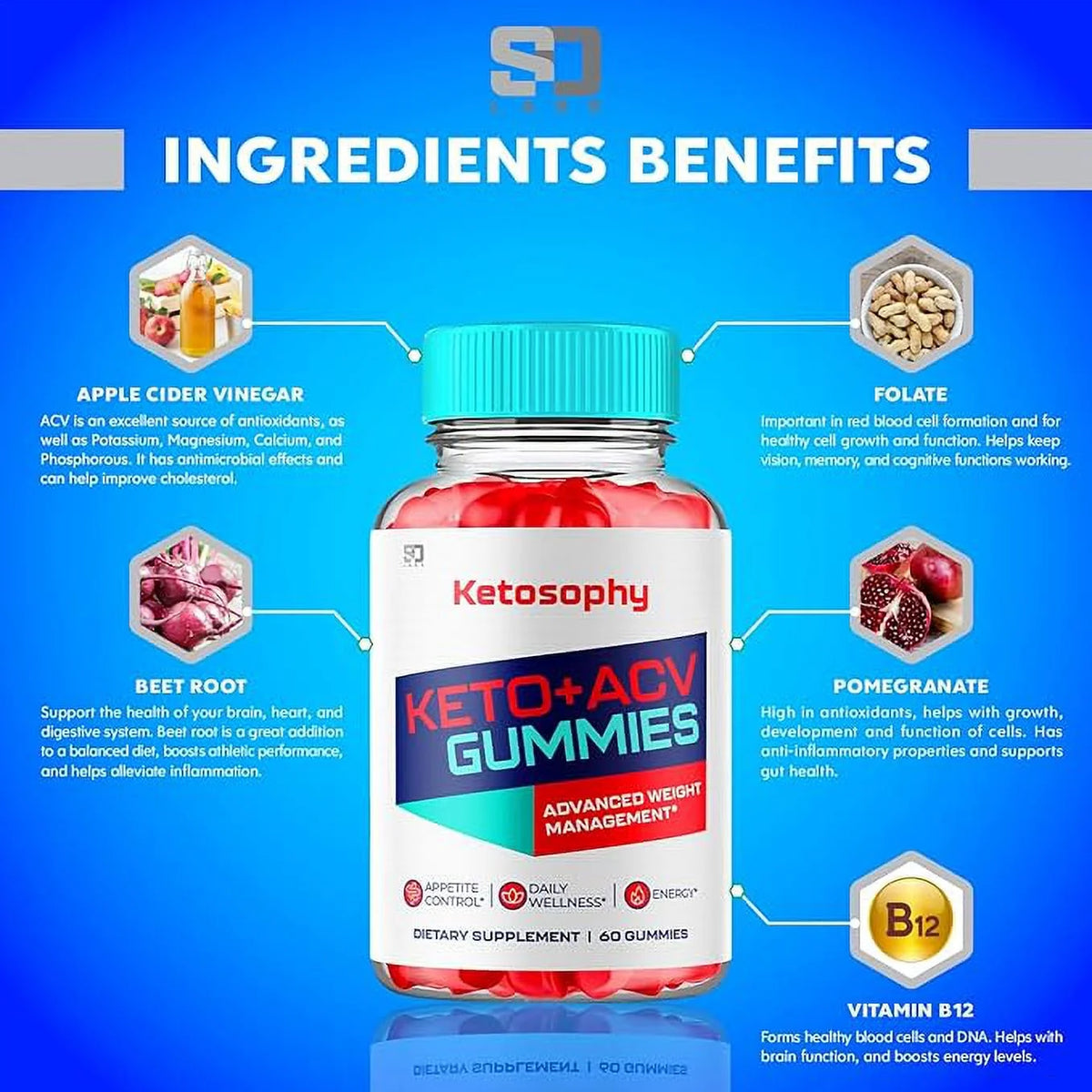 ACV Keto Gummies (60 Gummies) S67387