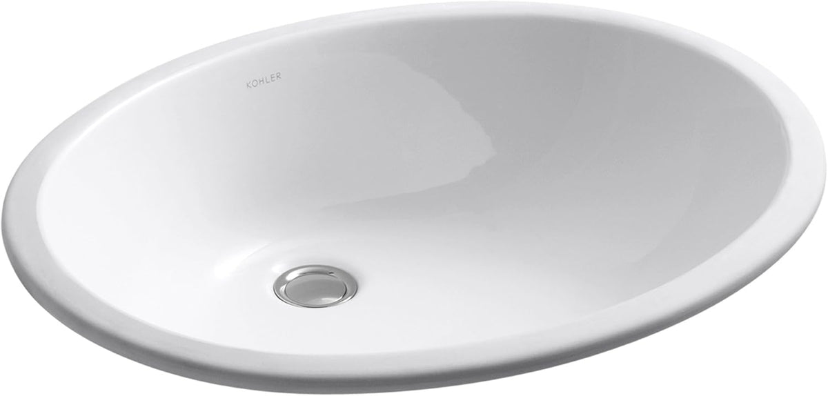 White Undercounter Bathroom Sink I46758