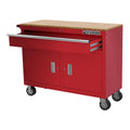 46 in. Mobile Workbench with Solid Wood Top O606312