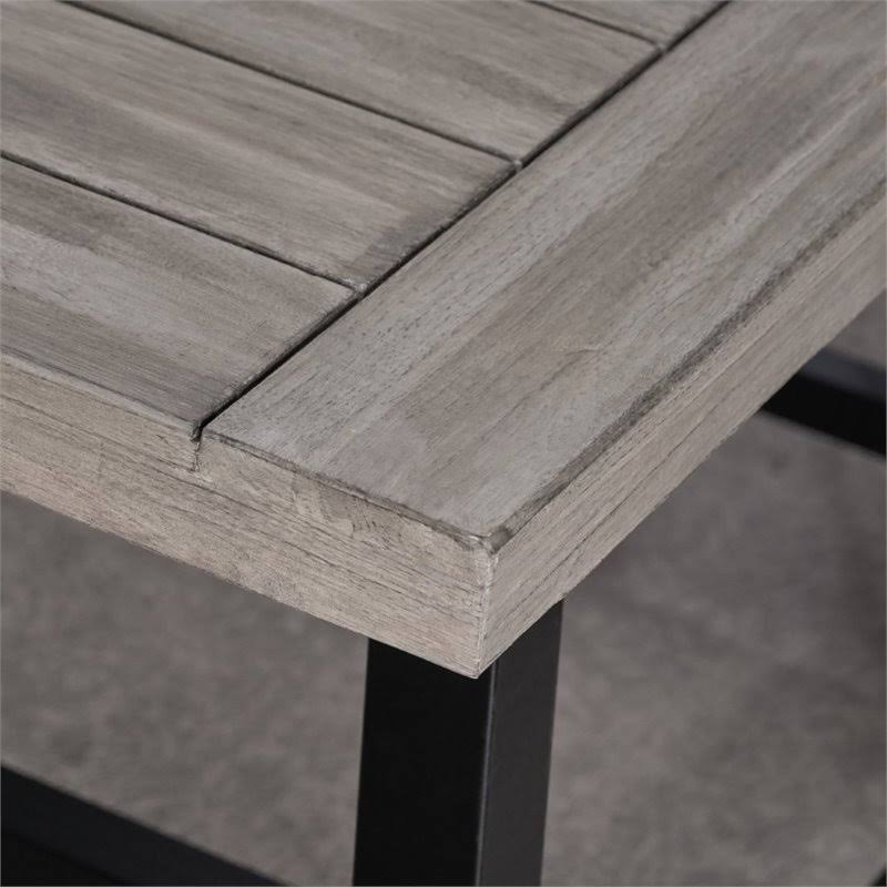 3 Piece Outdoor Acacia Wood Dining Set in Light Gray M4850