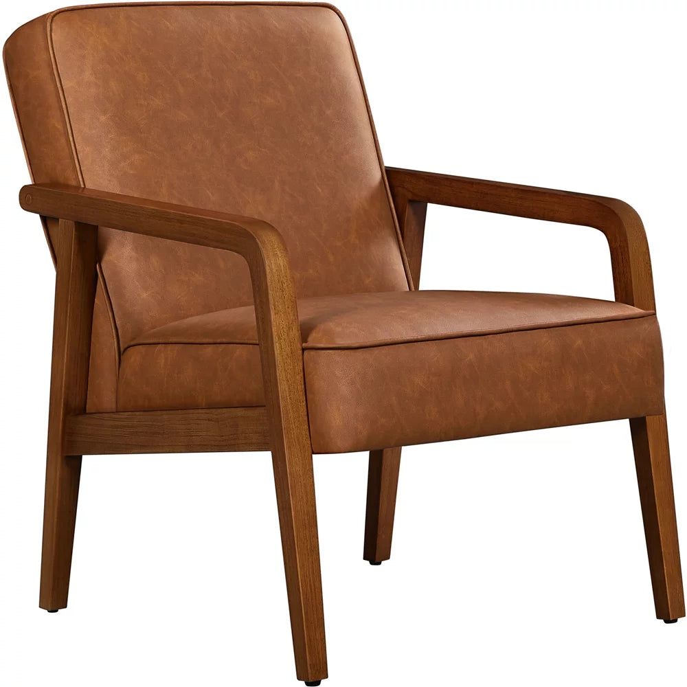Light Brown Faux Leather Armchair A14784