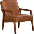 Light Brown Faux Leather Armchair A14784