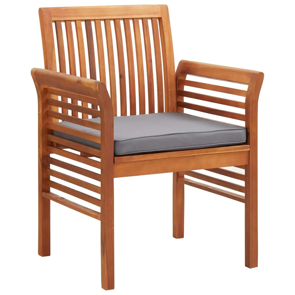 8 pcs Solid Wood Acacia Patio Dining Chairs with Cushions E144