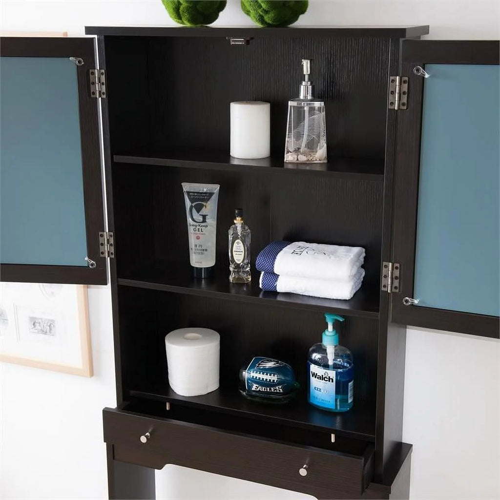 Cappuccino Wood Bathroom Space Saving Cabinet S964