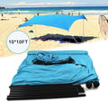 10 x 10 ft Pop Up Beach Canopy Tent with Stability Poles O845603