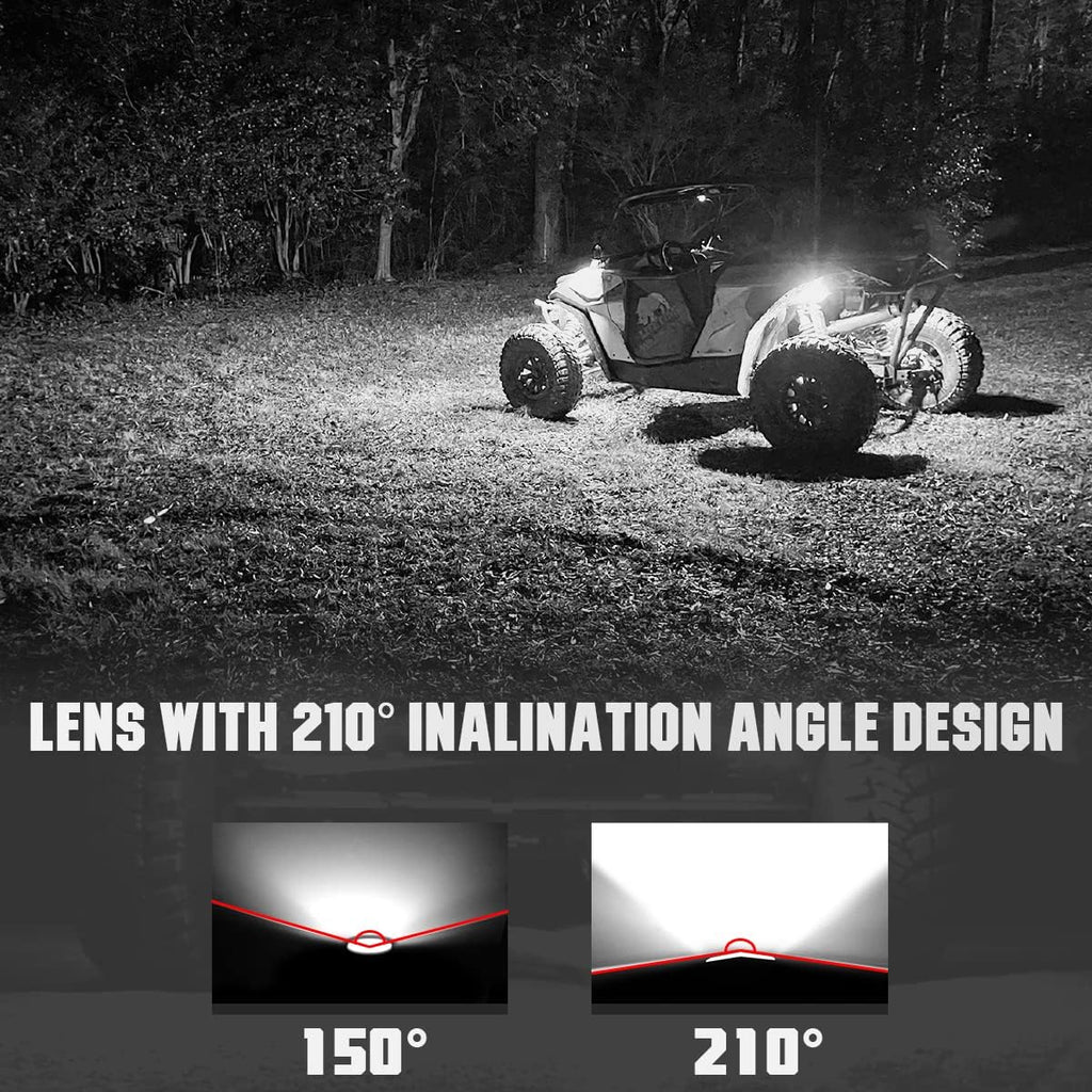 White LED Rock Lights 8PCS Pack of 2 L4947