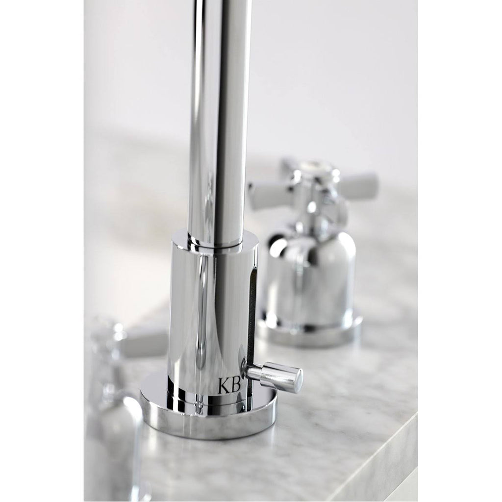 Matte Black Widespread Bathroom Faucet with Brass Pop-Up X7850