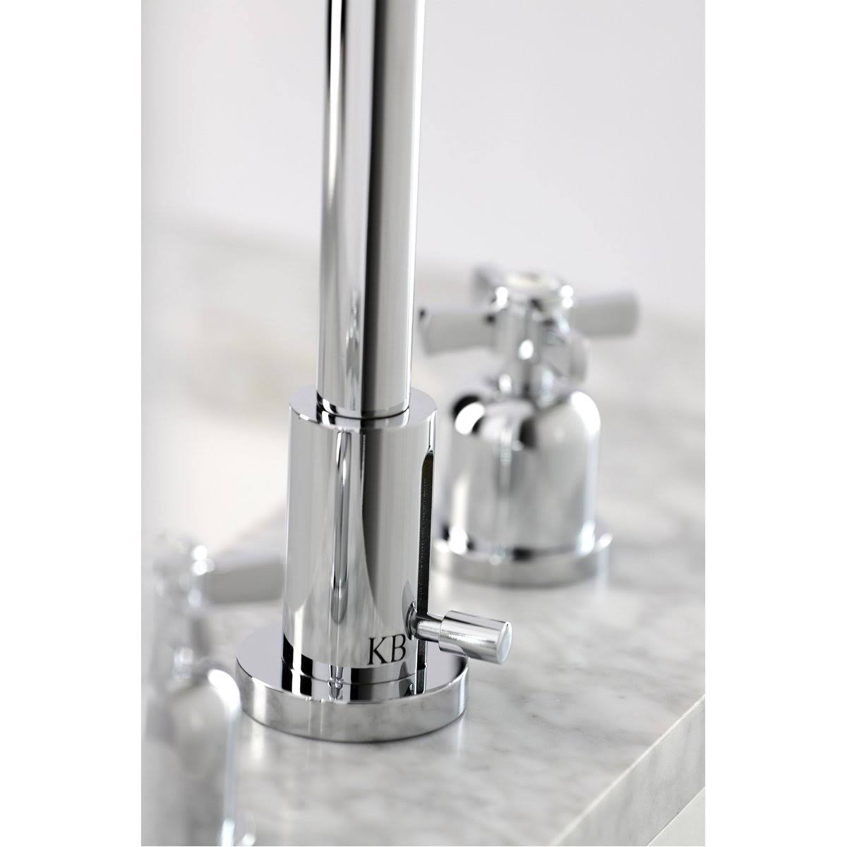 Matte Black Widespread Bathroom Faucet with Brass Pop-Up X7850