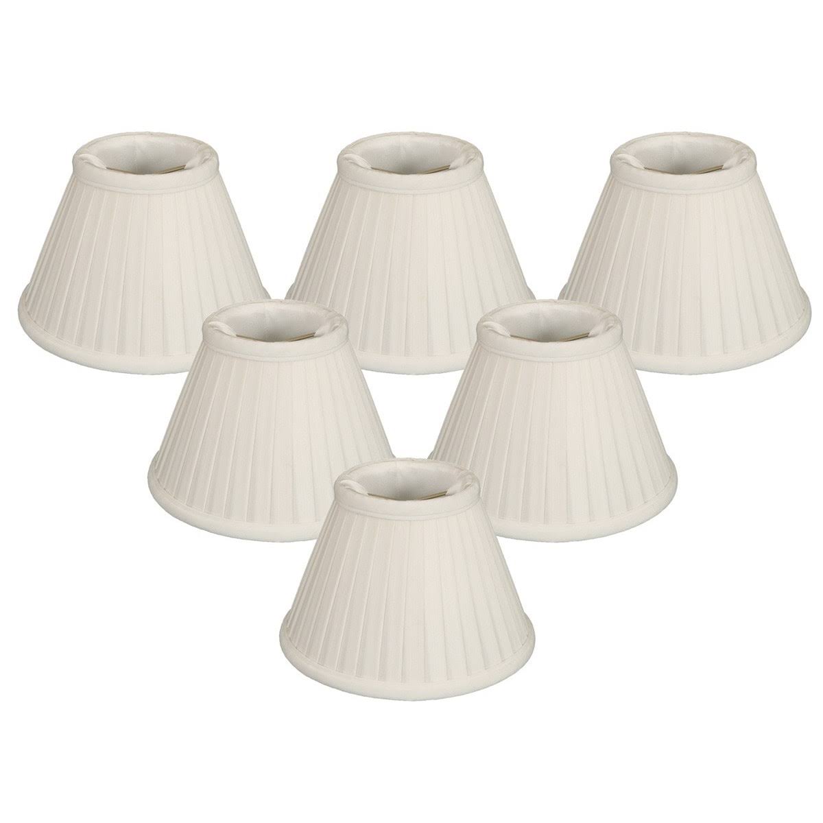 White Set of 6 Silk Candelabra Shade K3171