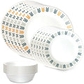18-PC Dinnerware Set, Service for 6, Glass Plate & Bowl Set B95859