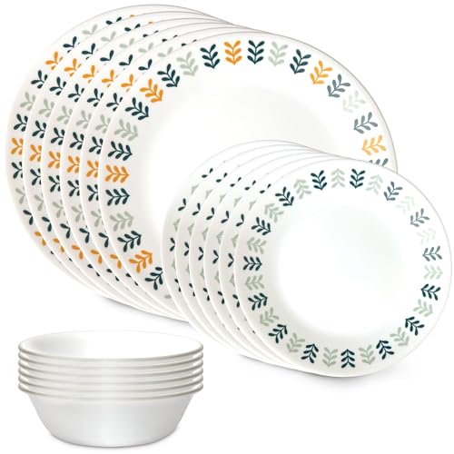 18-PC Dinnerware Set, Service for 6, Glass Plate & Bowl Set B95859