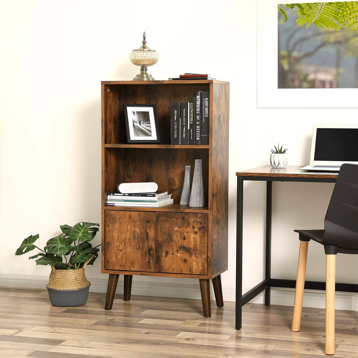 2-Tier Bookcase with Doors K23262