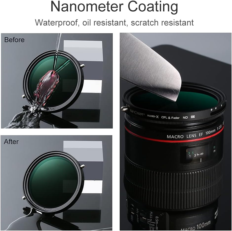 58mm Variable ND and CPL 2 in 1 Camera Lens Filter U933715