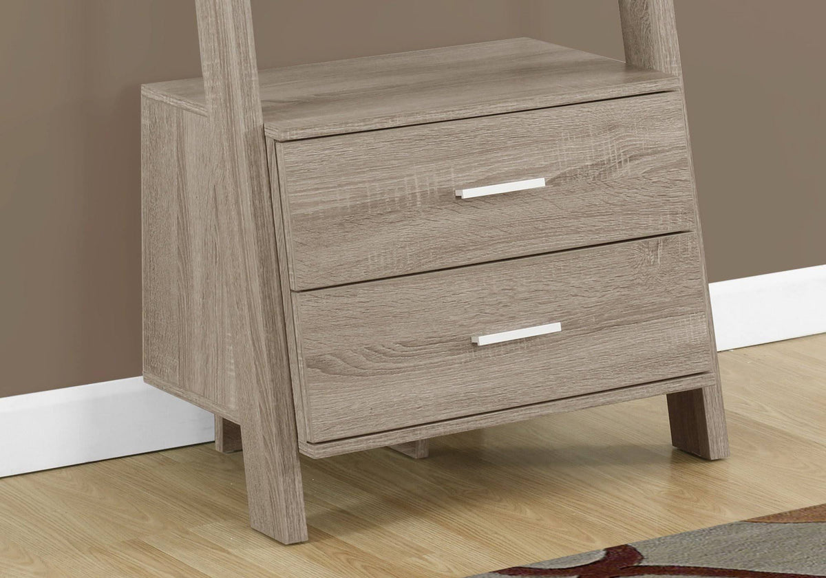 White Particle Board Bookcase with 2 Storage Drawers C444324