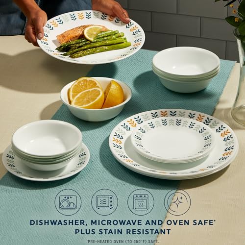 18-PC Dinnerware Set, Service for 6, Glass Plate & Bowl Set B95859