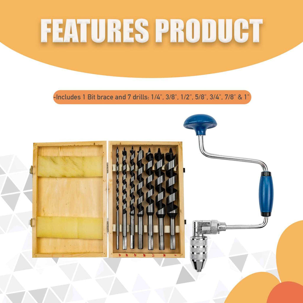 Steel and Plastic Carpenters Bit Brace Hand Crank Drill M205