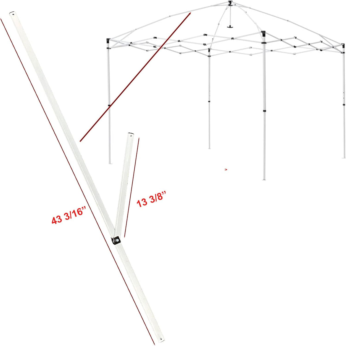 White Metal Canopy Gazebo Replacement Parts X4693
