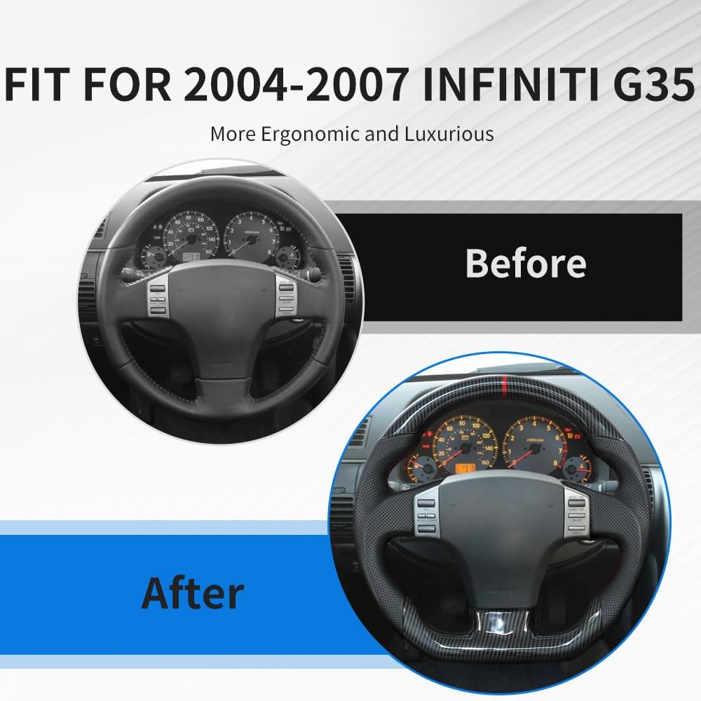 Carbon Fiber Perforated Leather Grip Steering Wheel Z568