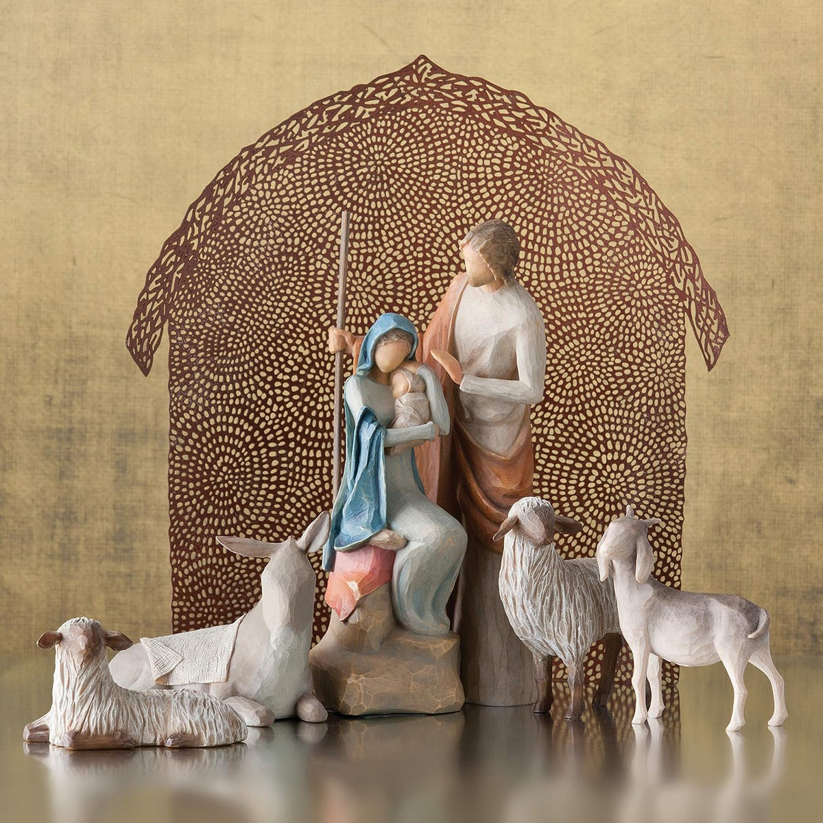 4-piece set sculpted hand-painted nativity figures F15011