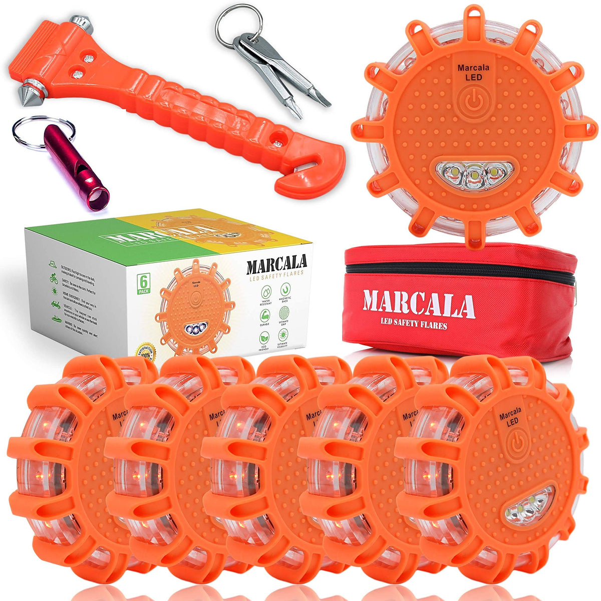 Orange LED Road Flare 6-Pack J576
