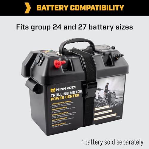 Marine Battery Box Power Center with Meter and 12V Accessory Plugs A2549
