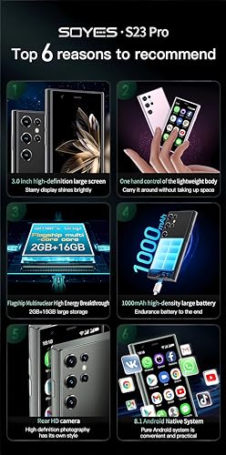Mini Smartphone Android 3.0 inches Touch Screen 2gb ram 16gb ram Black M7980