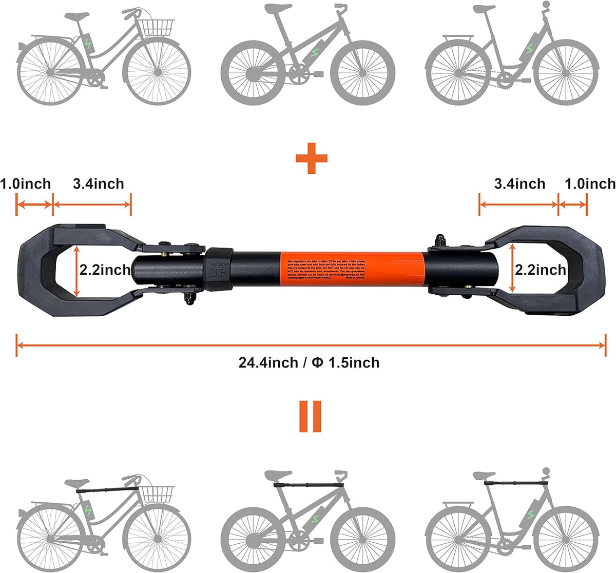 Platform Bike Rack for 2" Hitch Fits Up to 2 X 70 lbs Bike with Up to 5" Fat Tires U32647